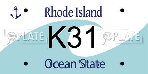 K31 Rhode Island License Plate