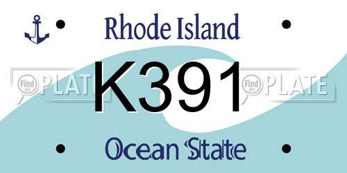 K391 Rhode Island License Plate