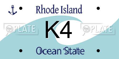 K4 Rhode Island License Plate