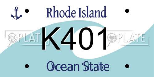 K401 Rhode Island License Plate