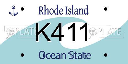 K411 Rhode Island License Plate