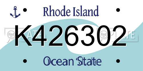 K426302 Rhode Island License Plate