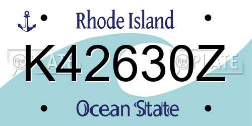 K42630Z Rhode Island License Plate
