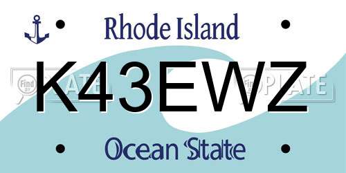 K43EWZ Rhode Island License Plate