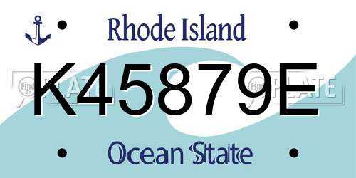 K45879E Rhode Island License Plate