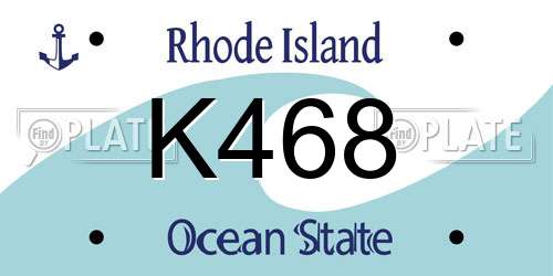 K468 Rhode Island License Plate