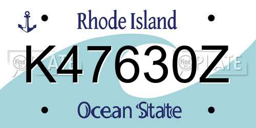 K47630Z Rhode Island License Plate