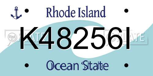 K48256I Rhode Island License Plate