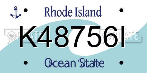 K48756I Rhode Island License Plate