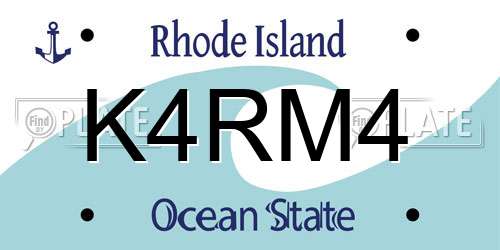K4RM4 Rhode Island License Plate