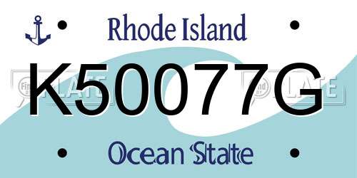 K50077G Rhode Island License Plate