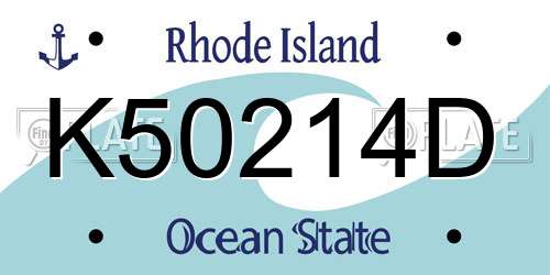 K50214D Rhode Island License Plate