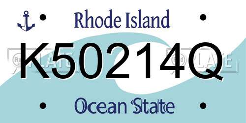 K50214Q Rhode Island License Plate