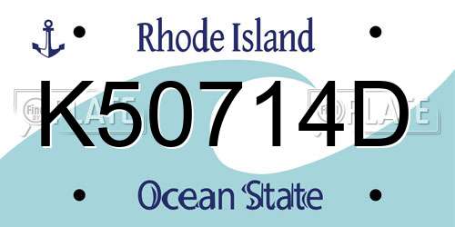 K50714D Rhode Island License Plate