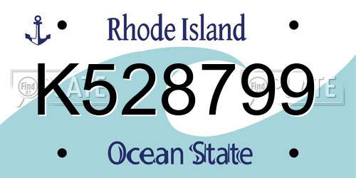 K528799 Rhode Island License Plate
