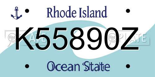 K55890Z Rhode Island License Plate