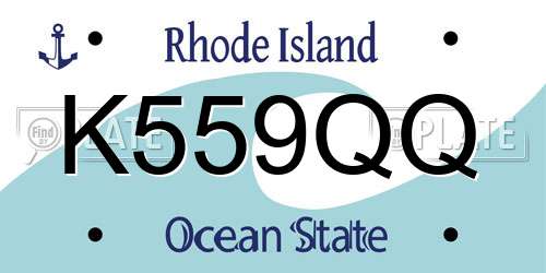 K559QQ Rhode Island License Plate
