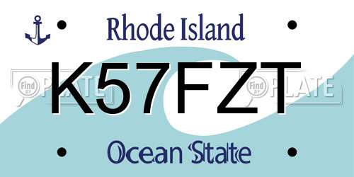 K57FZT Rhode Island License Plate