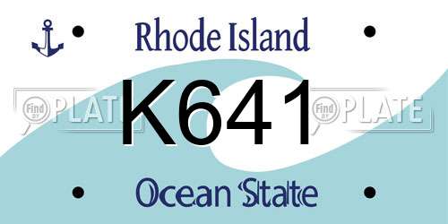K641 Rhode Island License Plate