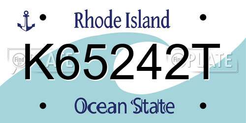 K65242T Rhode Island License Plate