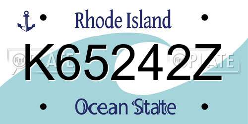 K65242Z Rhode Island License Plate