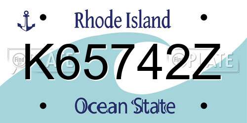 K65742Z Rhode Island License Plate