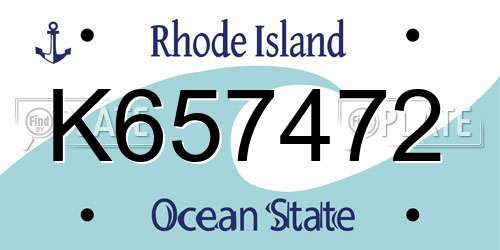 K657472 Rhode Island License Plate
