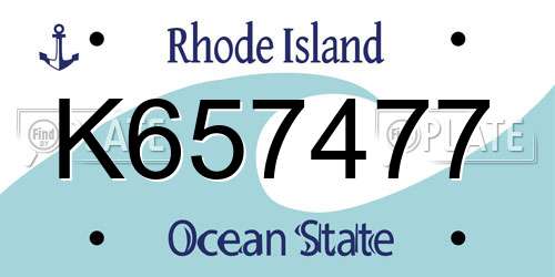 K657477 Rhode Island License Plate