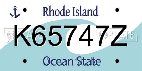 K65747Z Rhode Island License Plate