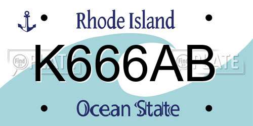 K666AB Rhode Island License Plate