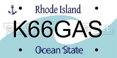 K66GAS Rhode Island License Plate