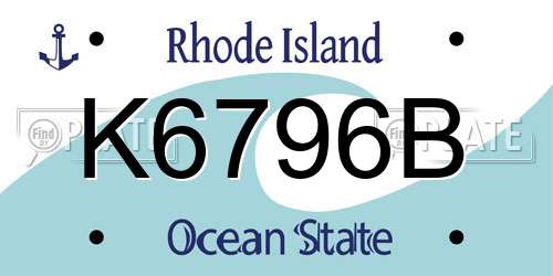 K6796B Rhode Island License Plate