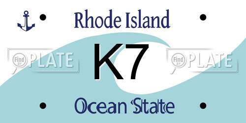 K7 Rhode Island License Plate