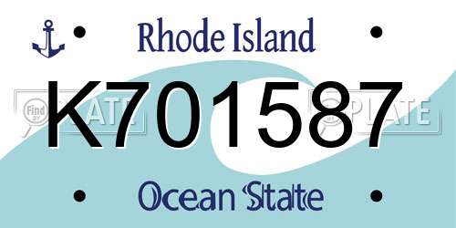 K701587 Rhode Island License Plate
