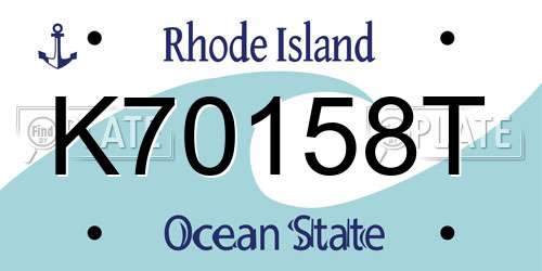 K70158T Rhode Island License Plate