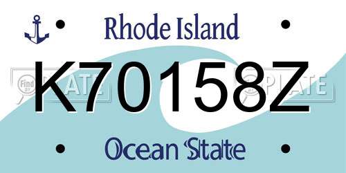 K70158Z Rhode Island License Plate