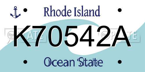 K70542A Rhode Island License Plate