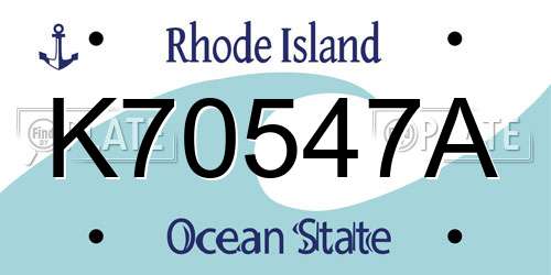 K70547A Rhode Island License Plate
