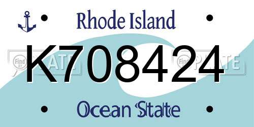 K708424 Rhode Island License Plate
