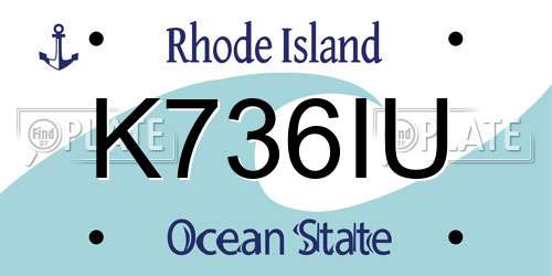 K736IU Rhode Island License Plate