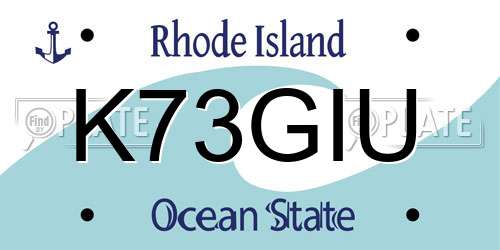 K73GIU Rhode Island License Plate