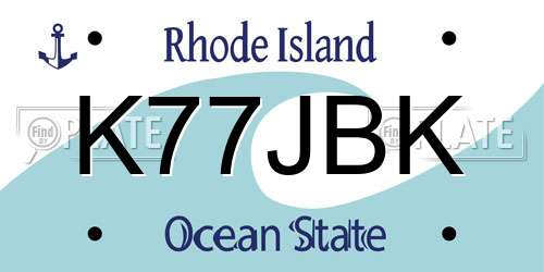 K77JBK Rhode Island License Plate