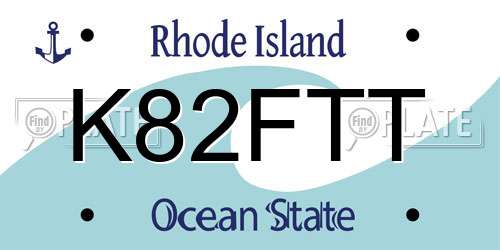 K82FTT Rhode Island License Plate
