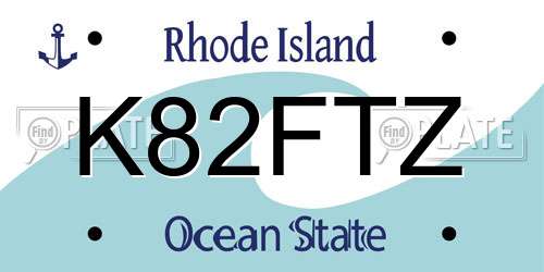K82FTZ Rhode Island License Plate
