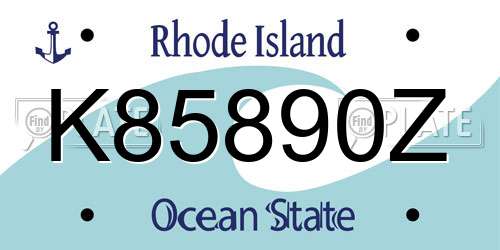 K85890Z Rhode Island License Plate