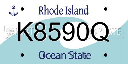 K8590Q Rhode Island License Plate