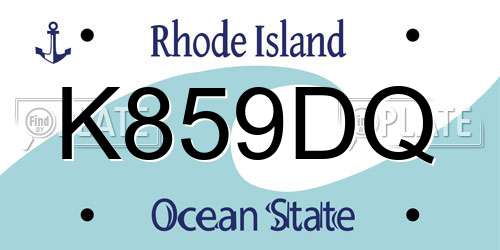 K859DQ Rhode Island License Plate