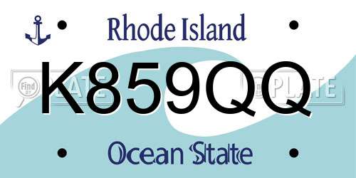 K859QQ Rhode Island License Plate