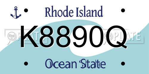 K8890Q Rhode Island License Plate