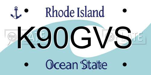 K90GVS Rhode Island License Plate